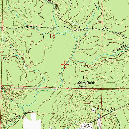Topographic Map of Little Creek, AR