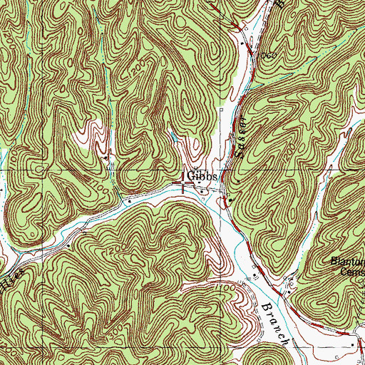 Topographic Map of Gibbs, KY