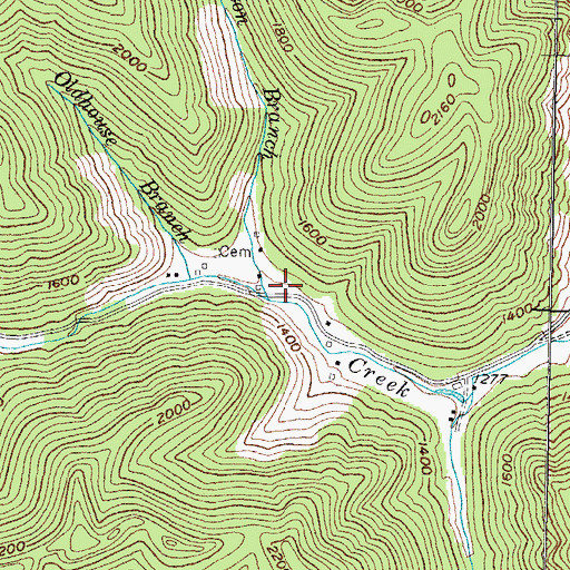 Topographic Map of Gibson Branch, KY