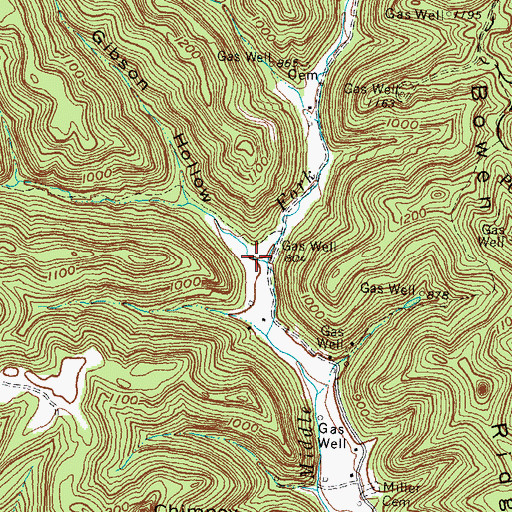 Topographic Map of Gibson Hollow, KY