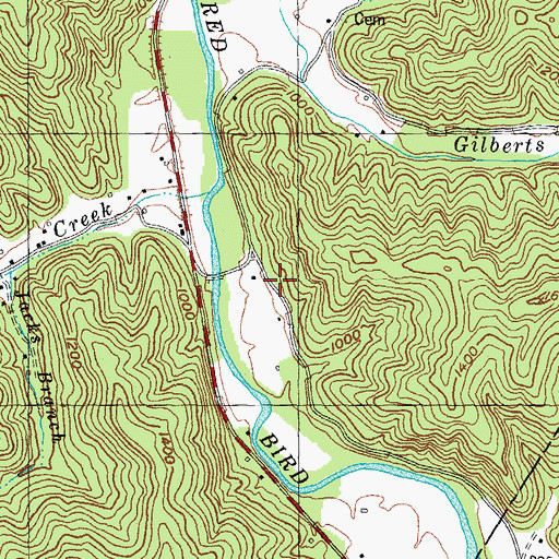 Topographic Map of Gilbert Creek School, KY