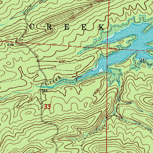 Topographic Map of Little Creek, AR