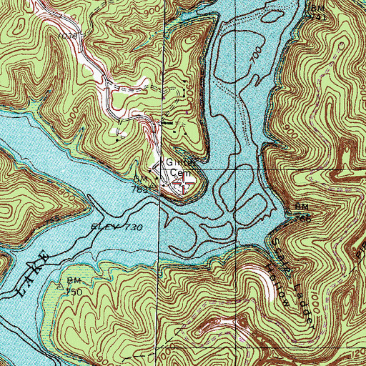 Topographic Map of Ginter Cemetery, KY