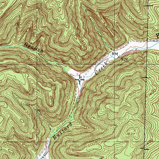 Topographic Map of Glade Branch, KY
