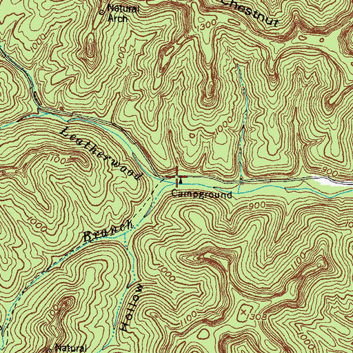 Topographic Map of Glady Branch, KY