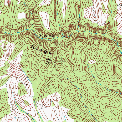 Topographic Map of Goad Cemetery, KY