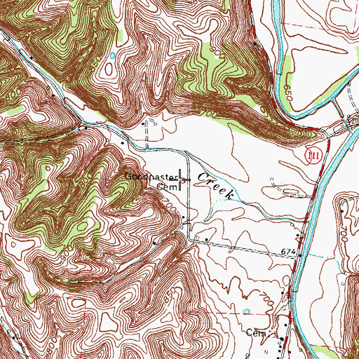 Topographic Map of Goodpaster Cemetery, KY
