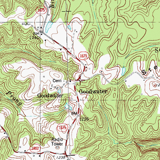 Topographic Map of Goodwater, KY