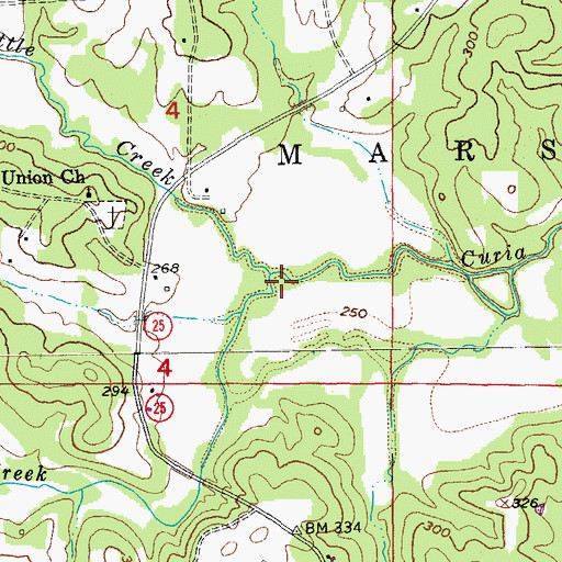 Topographic Map of Little Creek, AR