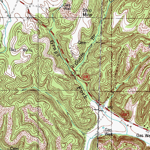 Topographic Map of Goslin Branch, KY