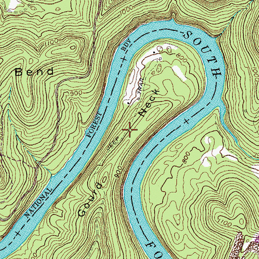 Topographic Map of Gourd Neck, KY