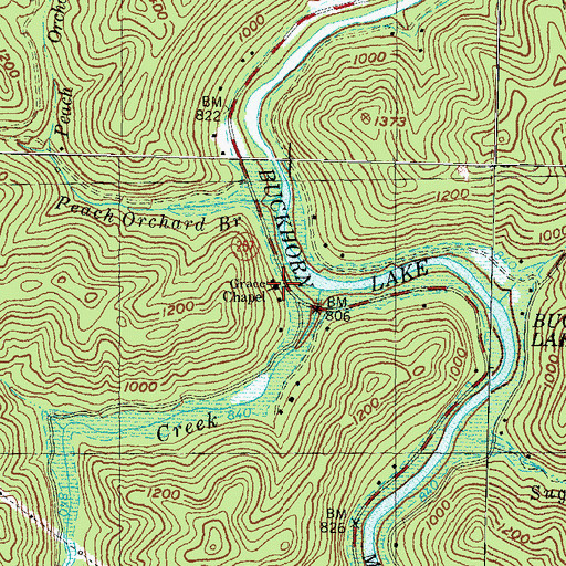 Topographic Map of Victory Mountain Grace Brethren Chapel, KY