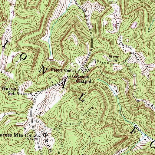 Topographic Map of Grace Chapel, KY