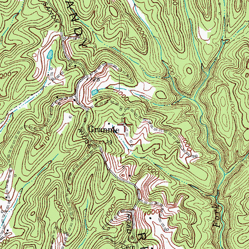 Topographic Map of Grannie, KY