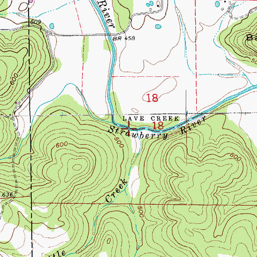 Topographic Map of Little Creek, AR