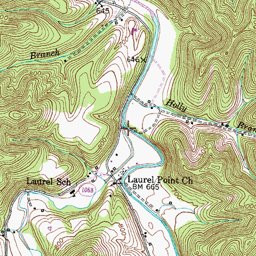 Topographic Map of Grassy Fork, KY