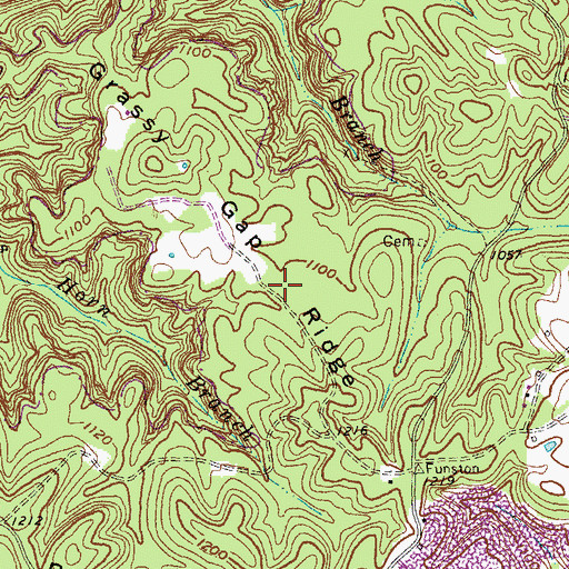 Topographic Map of Grassy Gap Ridge, KY