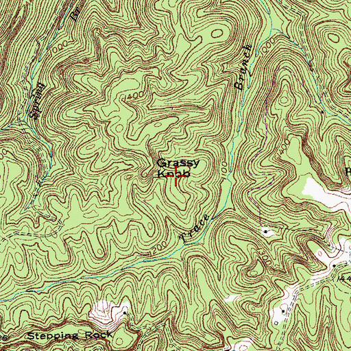 Topographic Map of Grassy Knob, KY