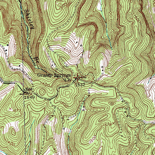 Topographic Map of Grassy Springs Church, KY