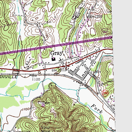 Topographic Map of Gray, KY