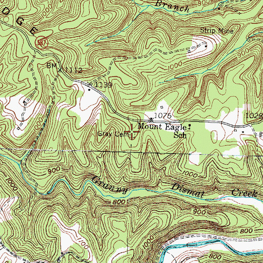 Topographic Map of Gray Cemetery, KY