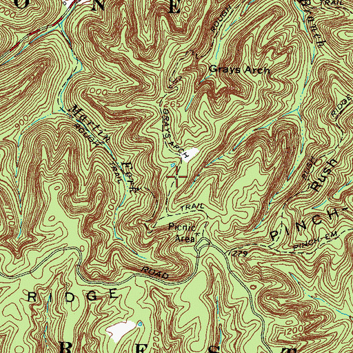 Topographic Map of Graysarch Trail, KY