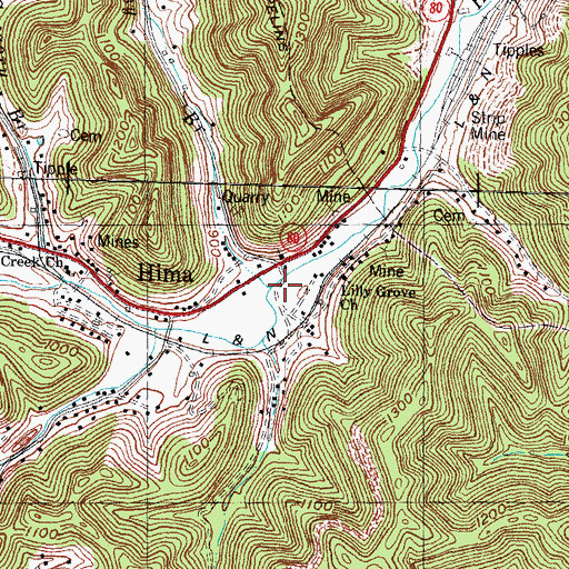Topographic Map of Greasy Branch, KY