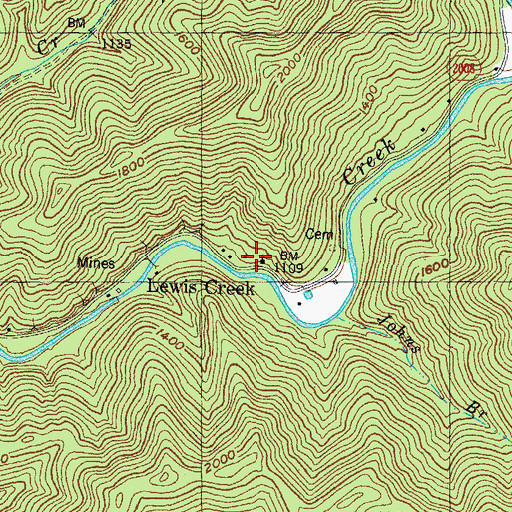 Topographic Map of Greasy Creek School, KY