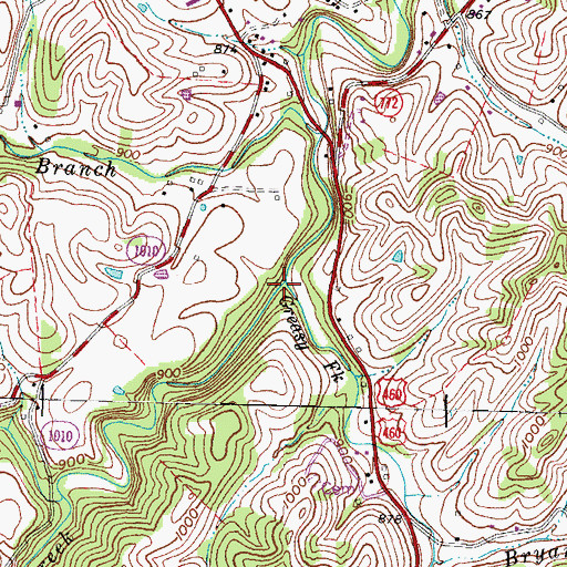 Topographic Map of Greasy Fork, KY