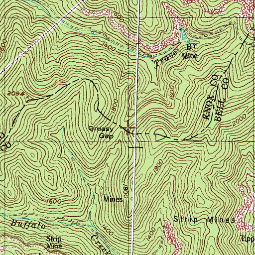 Topographic Map of Greasy Gap, KY