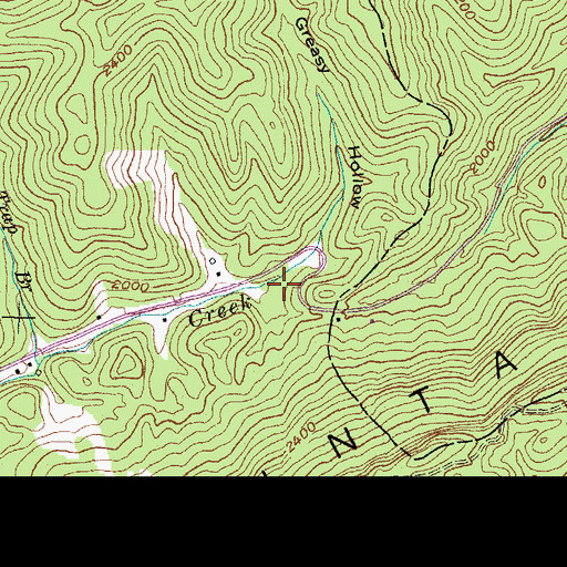 Topographic Map of Greasy Hollow, KY