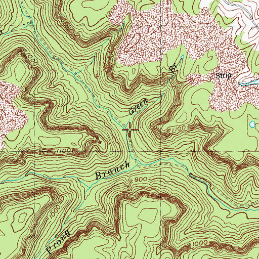 Topographic Map of Green Branch, KY