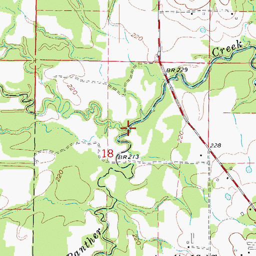 Topographic Map of Little Creek, AR