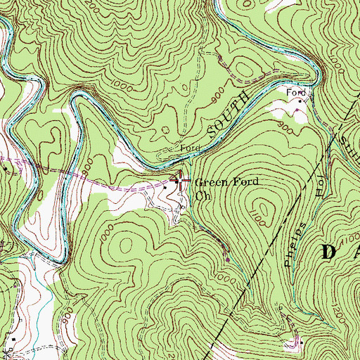 Topographic Map of Green Ford Church, KY