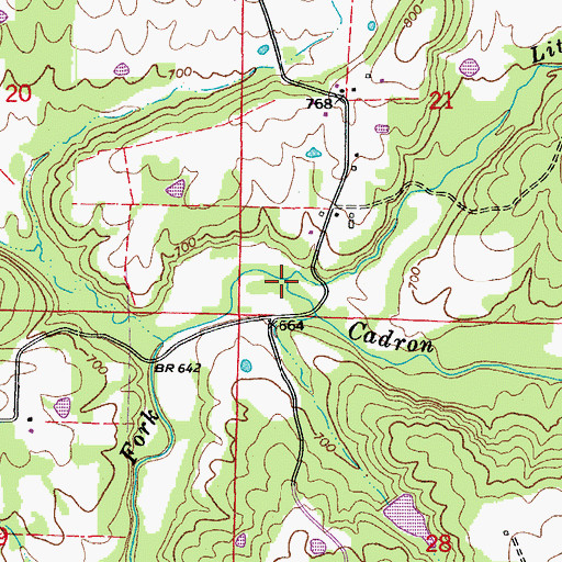 Topographic Map of Little Creek, AR