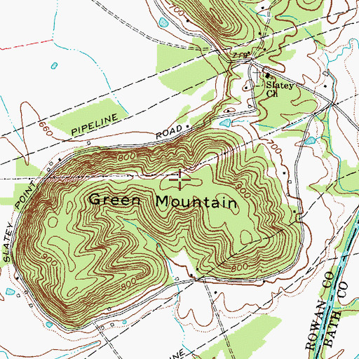 Topographic Map of Green Mountain, KY