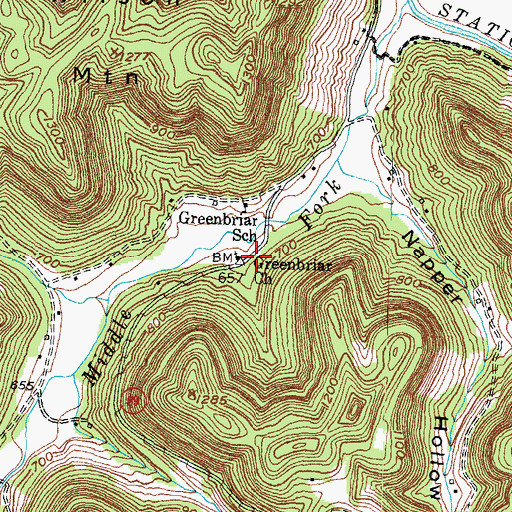 Topographic Map of Greenbriar Church, KY