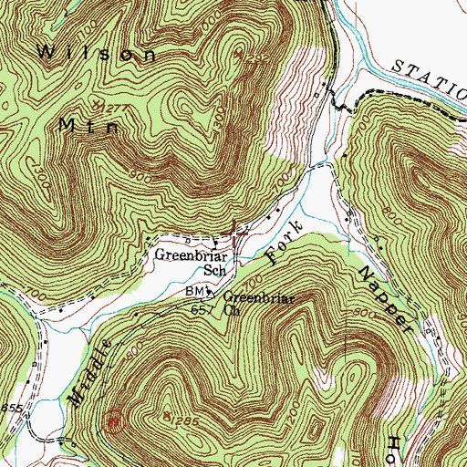 Topographic Map of Greenbriar School, KY