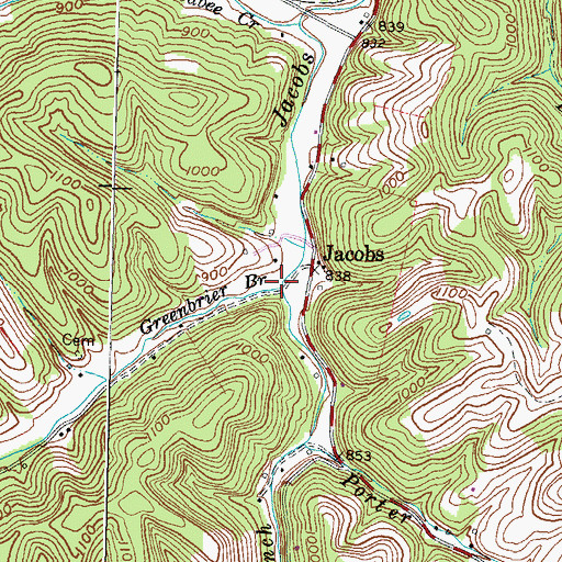 Topographic Map of Greenbrier Branch, KY