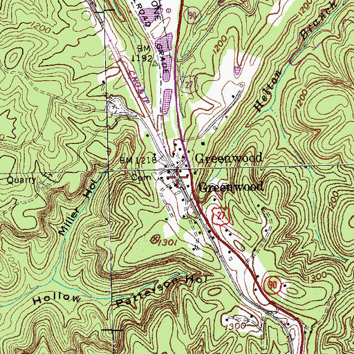 Topographic Map of Greenwood, KY