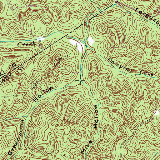 Topographic Map of Greenwood Hollow, KY