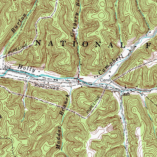 Topographic Map of Gregory Branch, KY