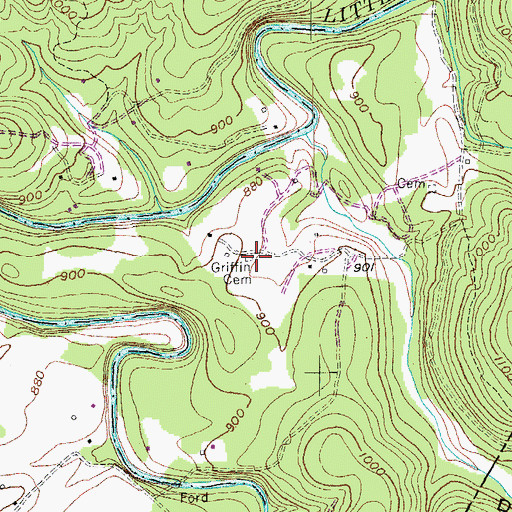 Topographic Map of Griffin Cemetery, KY