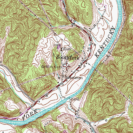 Topographic Map of Griffith Cemetery, KY