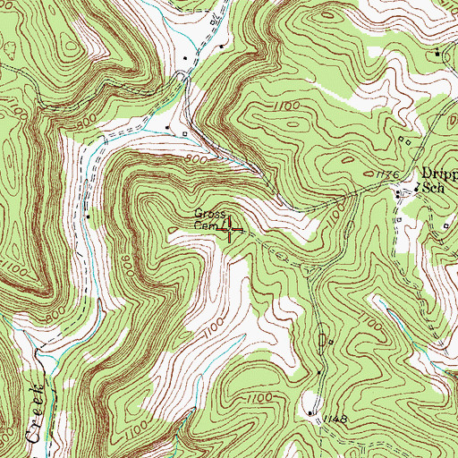 Topographic Map of Gross Cemetery, KY