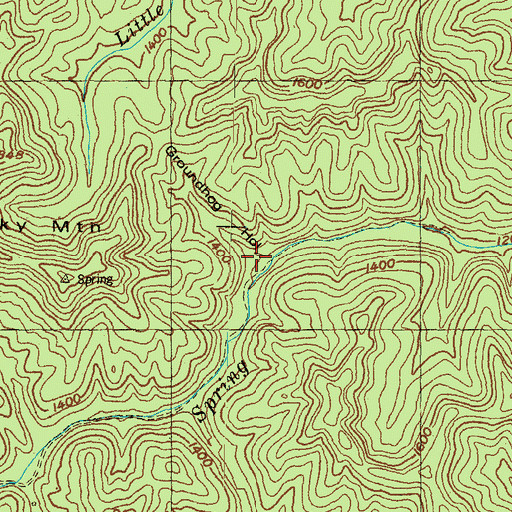 Topographic Map of Groundhog Hollow, KY