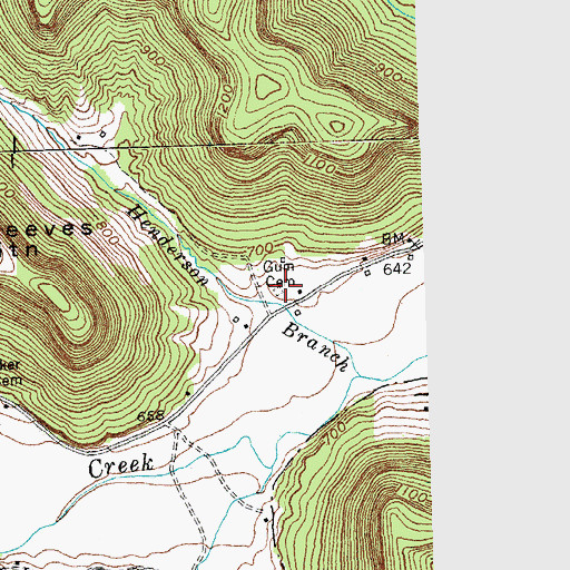 Topographic Map of Gum Cemetery, KY