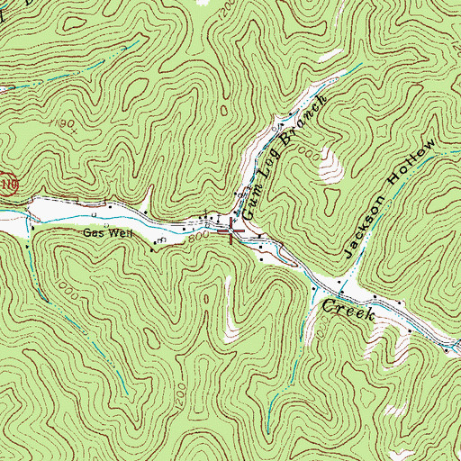 Topographic Map of Gum Log Branch, KY