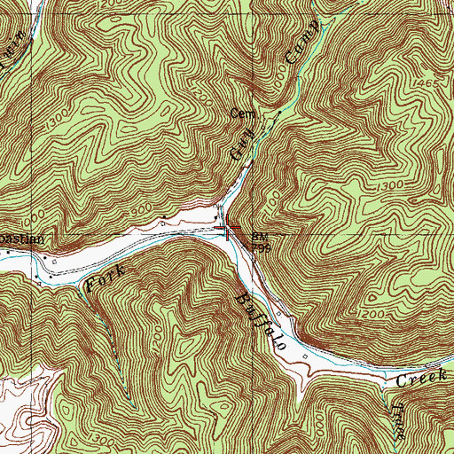 Topographic Map of Guy Camp Branch, KY