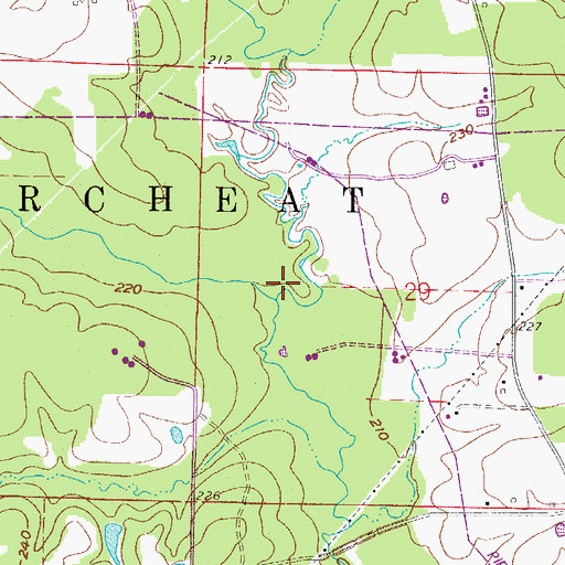 Topographic Map of Little Crooked Creek, AR